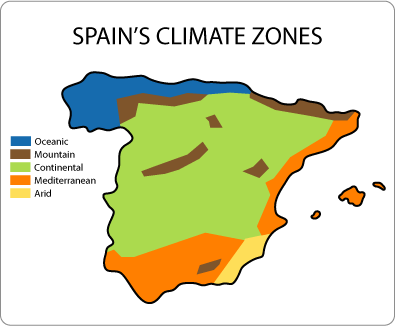 Resultado de imagen de SPAIN CLIMATE ZONES"